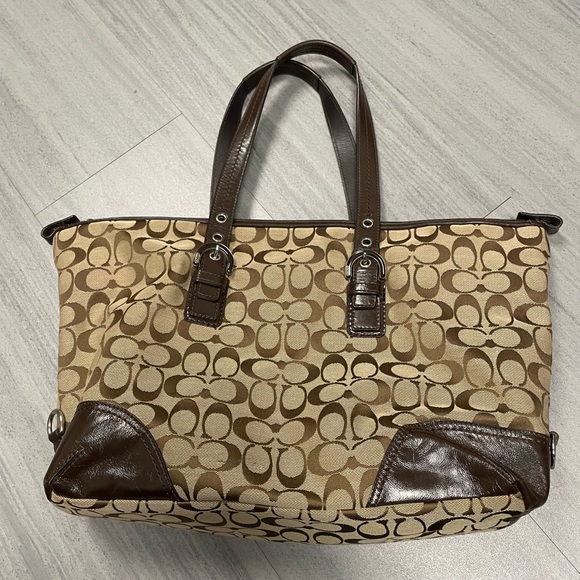 Coach Handbags - Coach Brown Signature Tote Bag